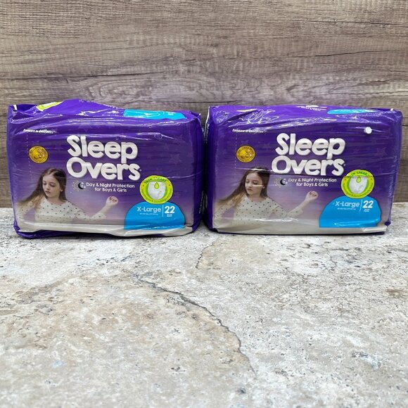 2X Sleep Overs Youth Pants X-Large 22 Count Day & Night Protection Unisex - Picture 1 of 7